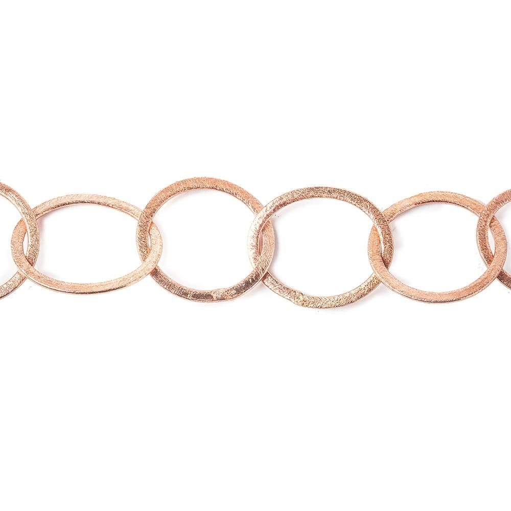 22mm & 20mm Rose Gold plated Brushed Oval and Circle Link Chain