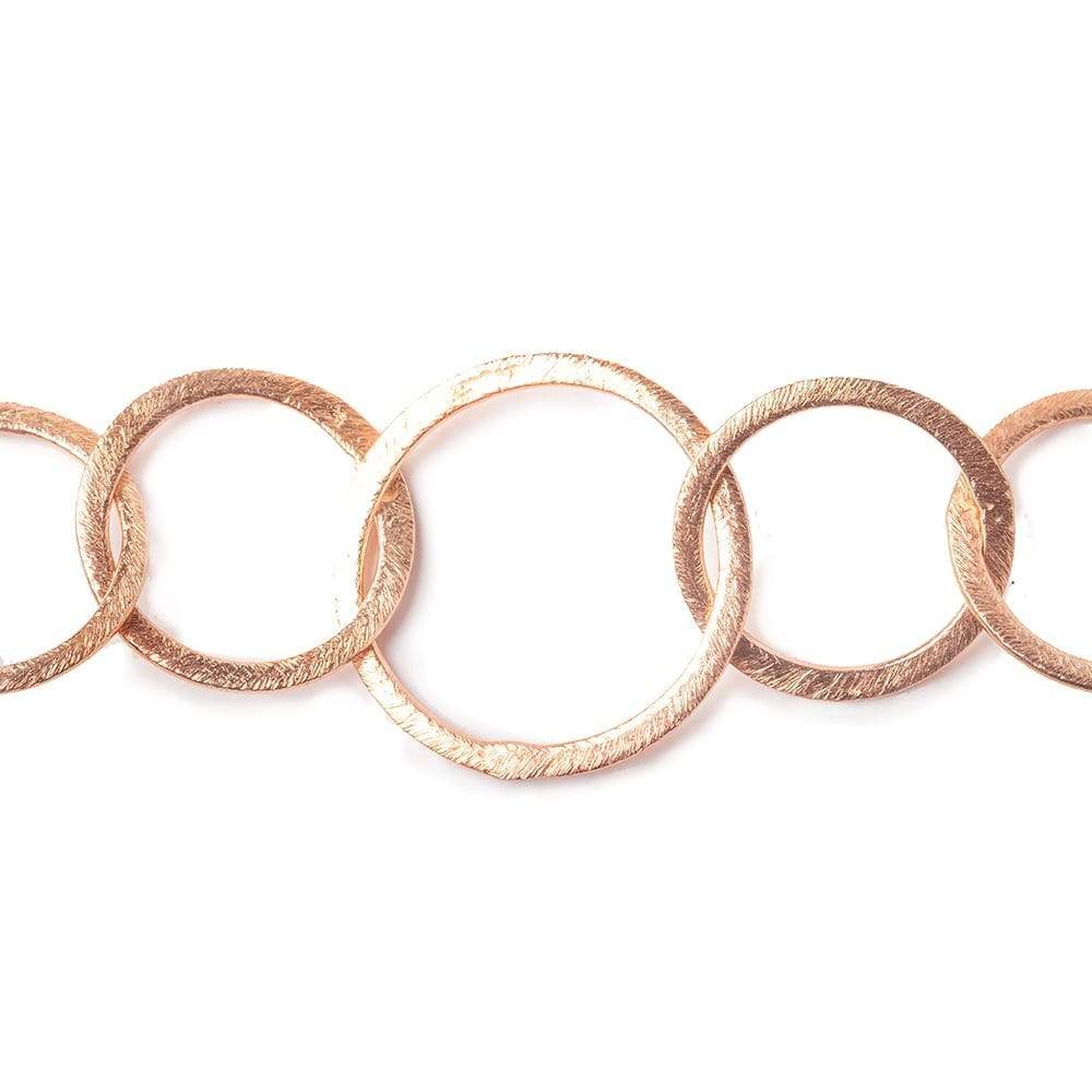 22mm and 18mm Rose Gold plated Brushed Round Link Chain