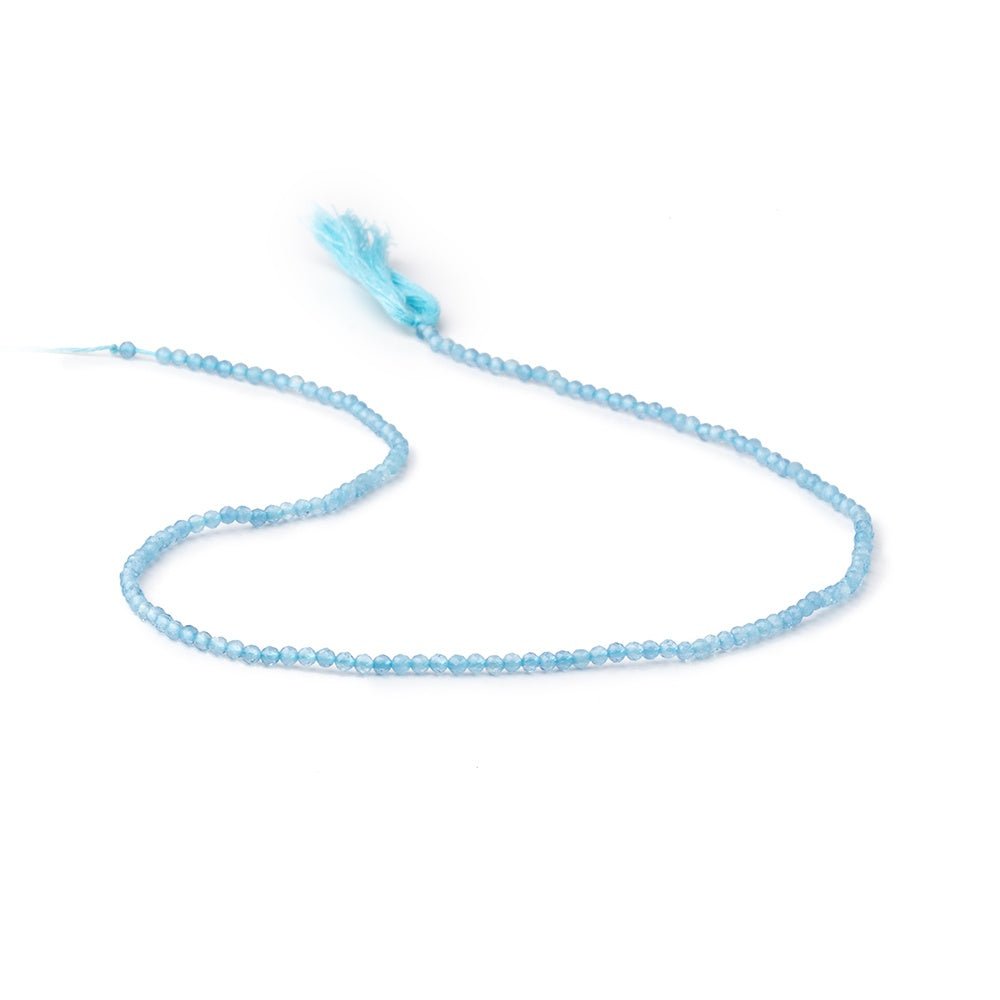 2.2mm Aquamarine Micro Faceted Rounds 12.5 inch 156 Beads