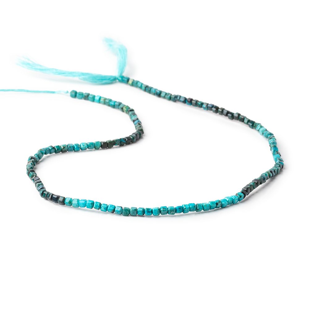2.2mm Chrysocolla Micro Faceted Cube Beads 12.5 inch 138 pieces
