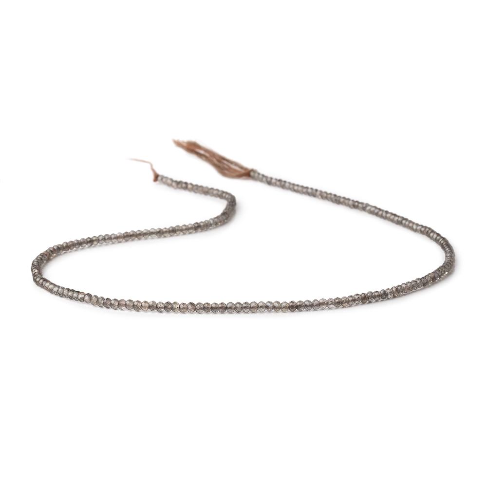 2.2mm Smoky Quartz Micro Faceted Rondelle Beads 13 inch 194 pieces