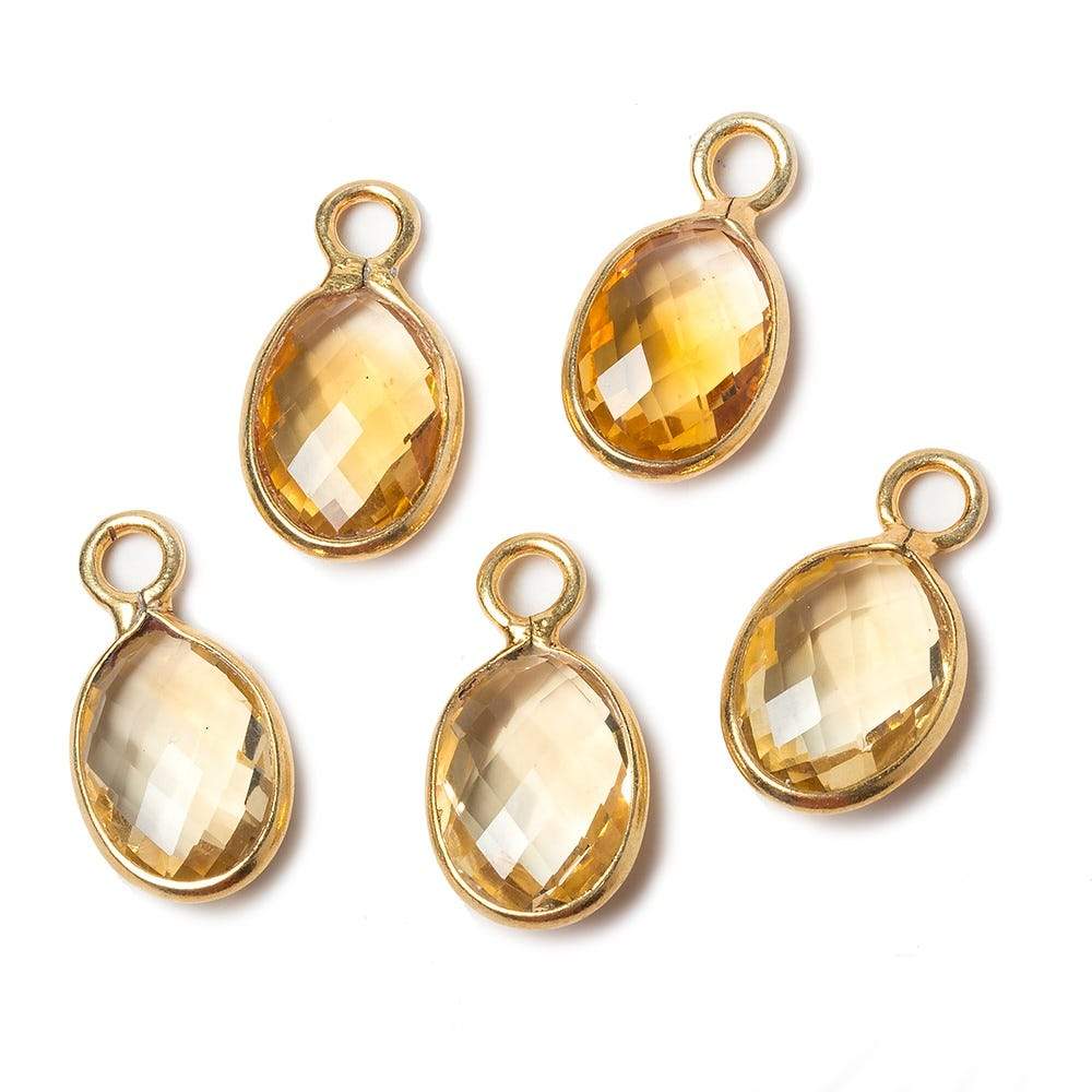 22x12mm Citrine Faceted Oval Vermeil Pendant