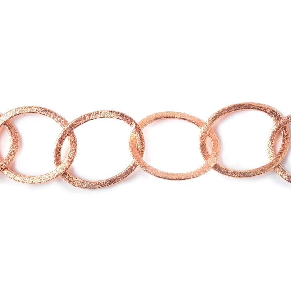 22x17mm Rose Gold plated Brushed Oval Link Chain