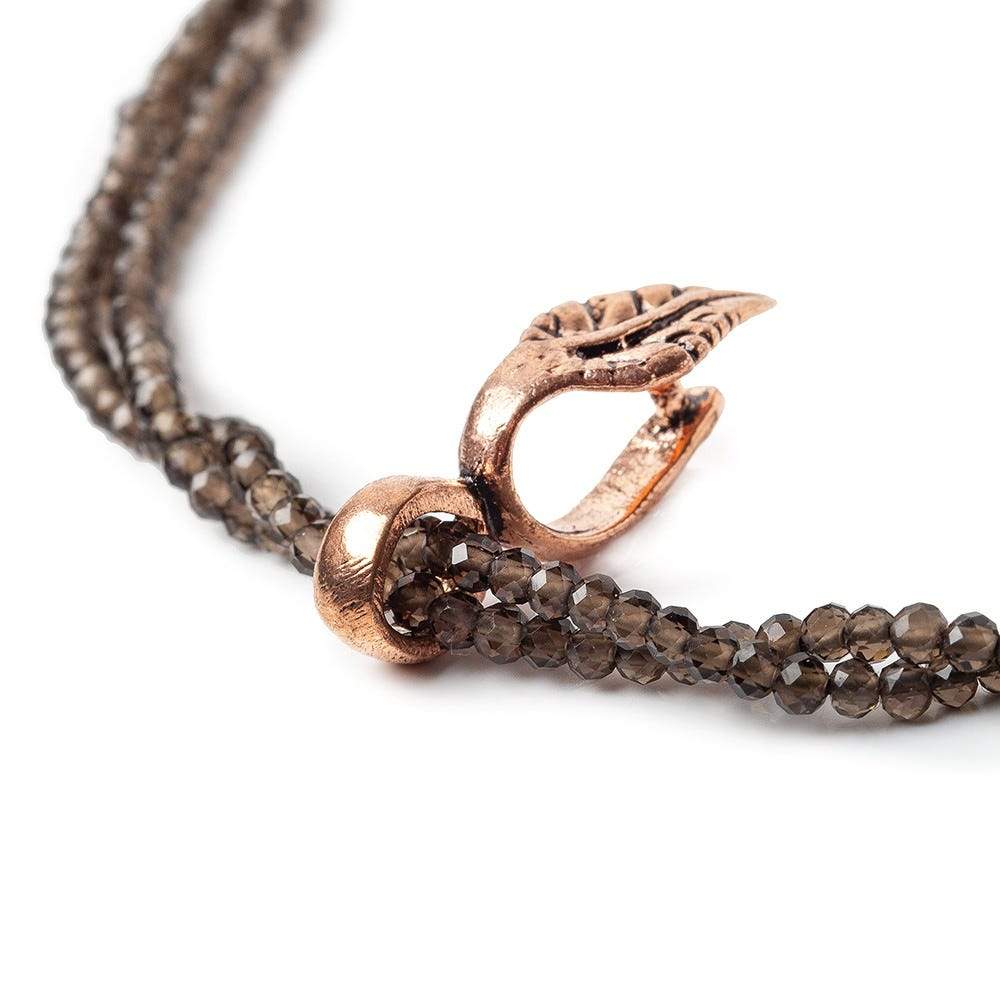 22x7mm Antiqued Copper Leaf Pinch Bail Set of 2