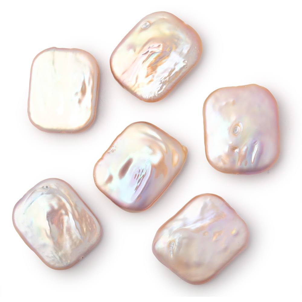 23x19-25x20mm Tonal Blush Rectangle Freshwater Pearl Focal 1 Piece