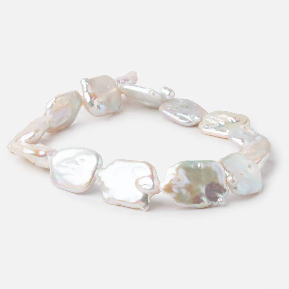 23x19-27x21mm Rosé White Rectangle Freshwater Pearls 15 inch 14 beads AA