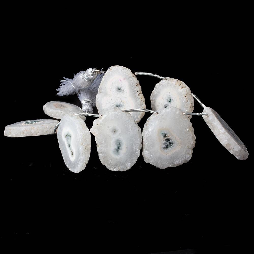 23x24-26x20mm Solar Quartz top drilled Natural Slice Beads 8 inch 8 pieces