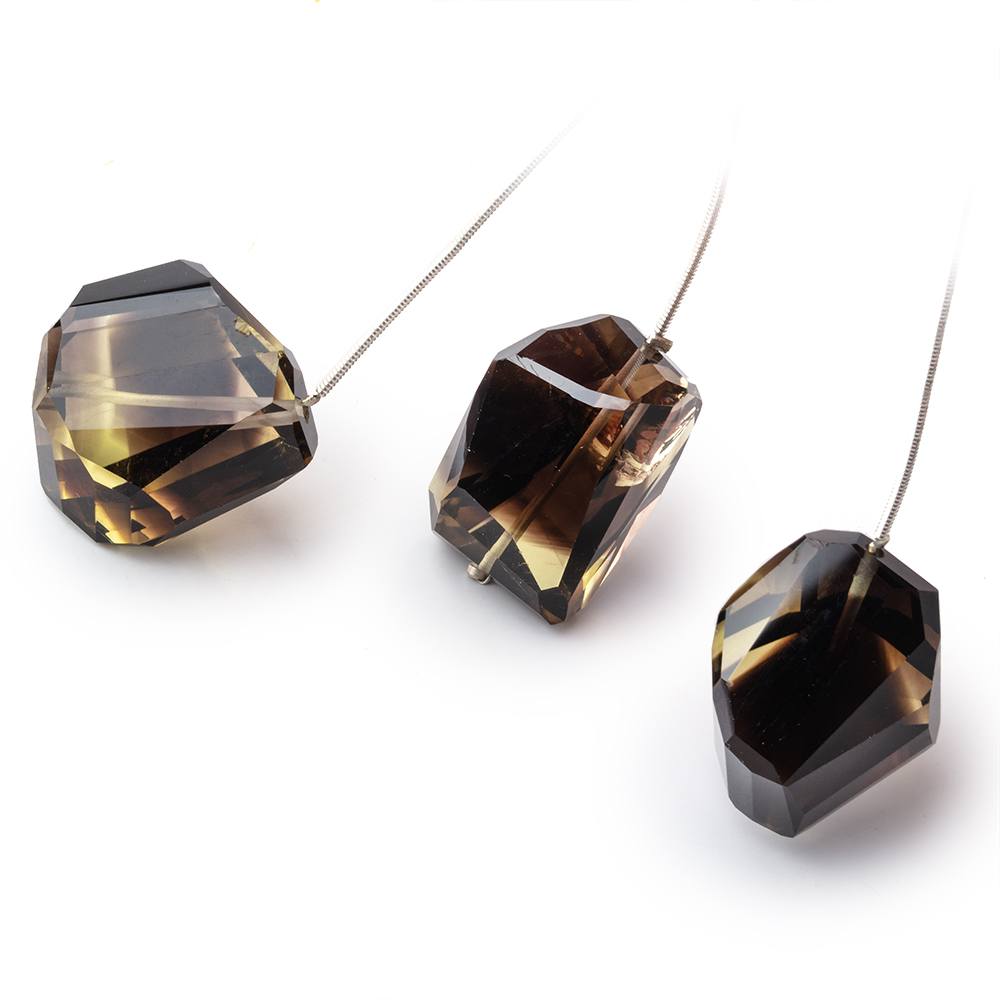 24-26mm Bi-Color Quartz Faceted Nugget 1 Focal Bead