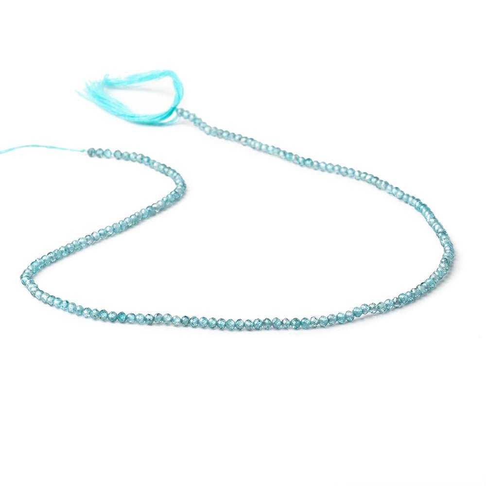 2.4mm Blue Zircon Micro Faceted Rondelle Beads 13 inch 160 pieces AA