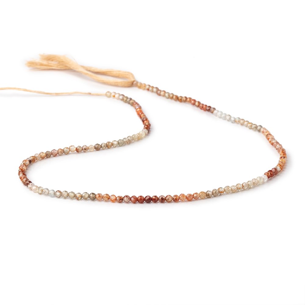 2.4mm Multi Color Zircon Micro Faceted Round Beads 12.5 inch 142 pieces AA