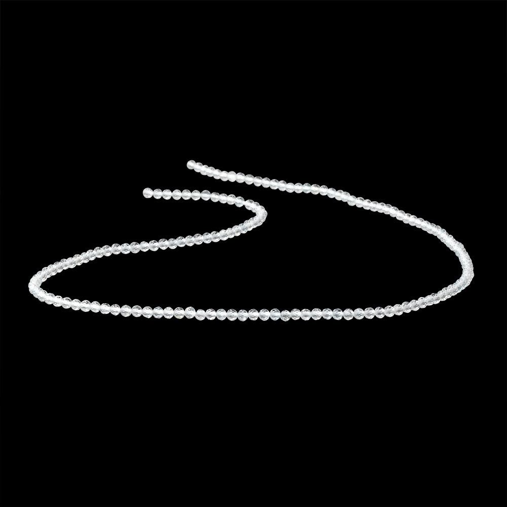 2.4mm Natural White Topaz Micro Faceted Rondelles 12.5 inch 144 beads