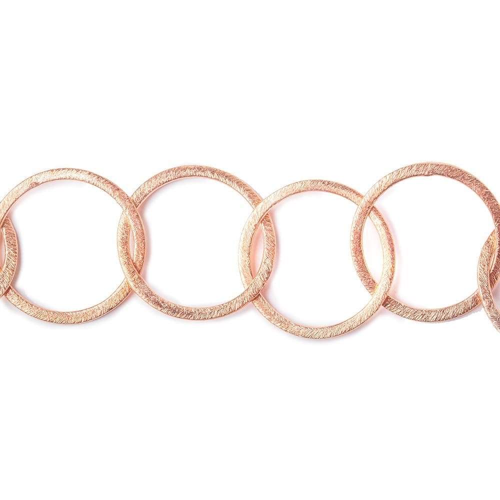 24mm Rose Gold Plated Brushed Round Link Chain