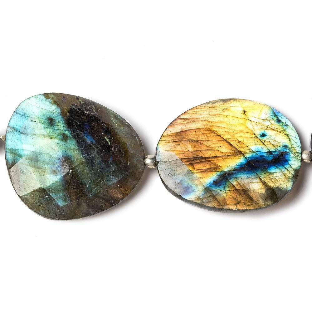 24x22-28x22mm Labradorite faceted nugget beads 8 inch 8 pieces