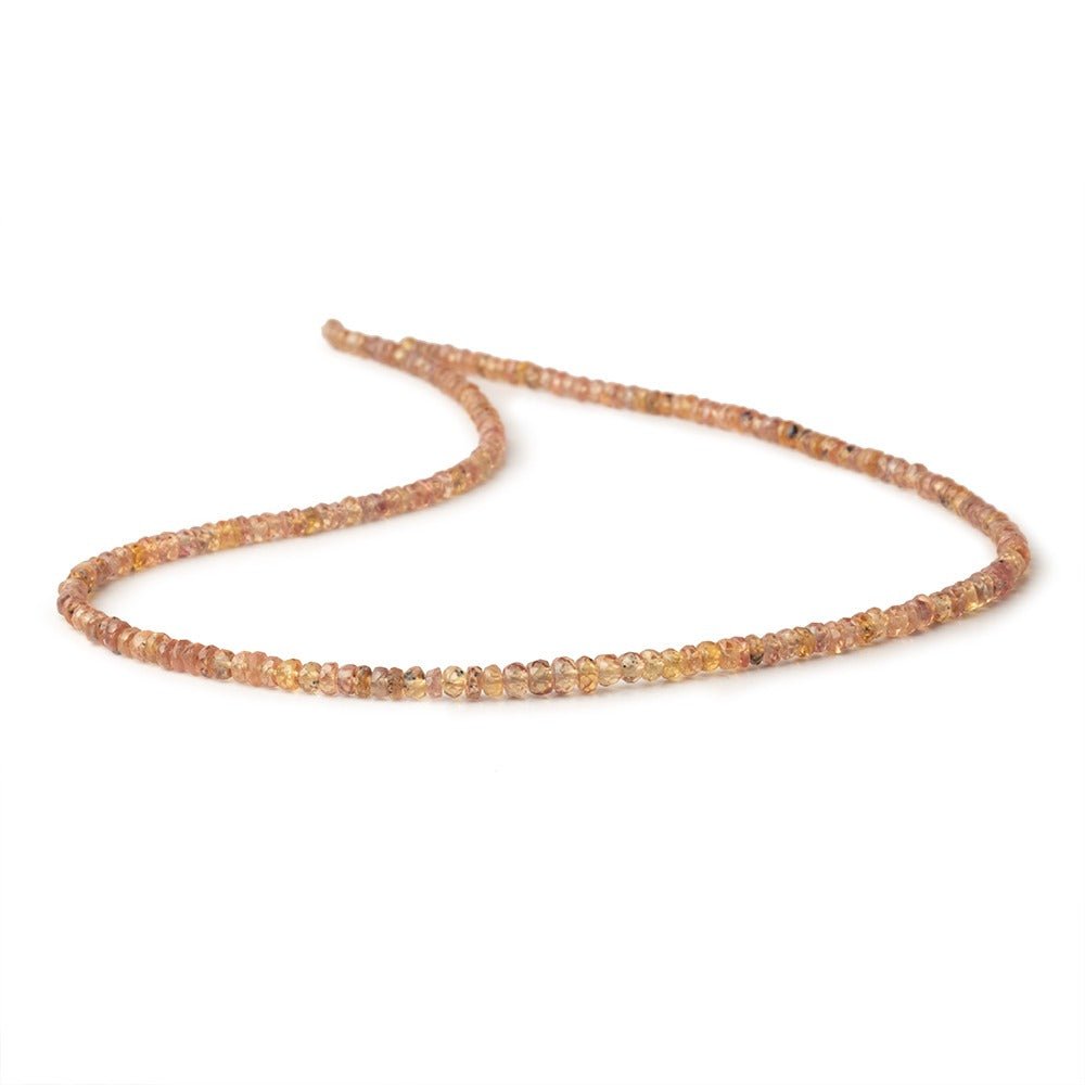 2.5-3.5mm Burnt Orange Songea Sapphire Faceted Rondelles 16 inch 209 Beads