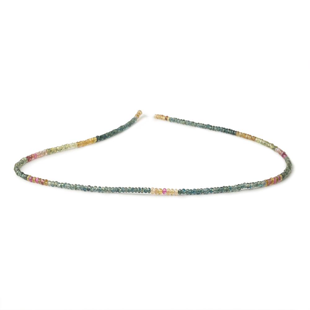 2.5-3mm Multi Color Sapphire Faceted Rondelles 15.5 inch 250 Beads