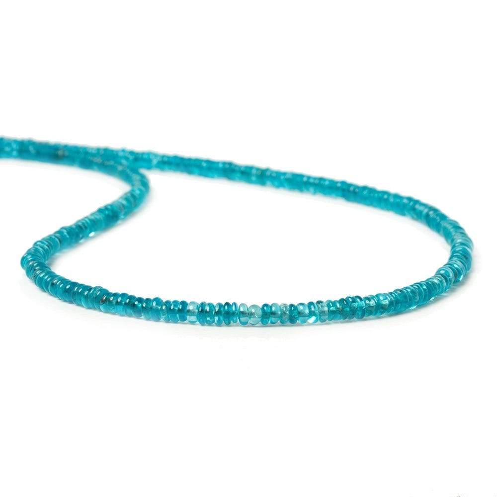 2.5-3mm Neon Blue Apatite Plain Rondelle Beads 13 inch 225 pieces