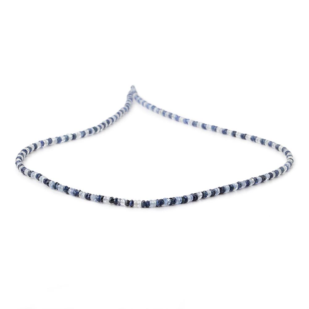 2.5-3mm White & Blue Sapphire Faceted Rondelles 18 inch 233 Beads