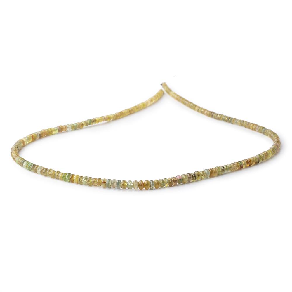 2.5-4mm Golden Green Tourmaline Plain Rondelle Beads 18 inch 220 pieces