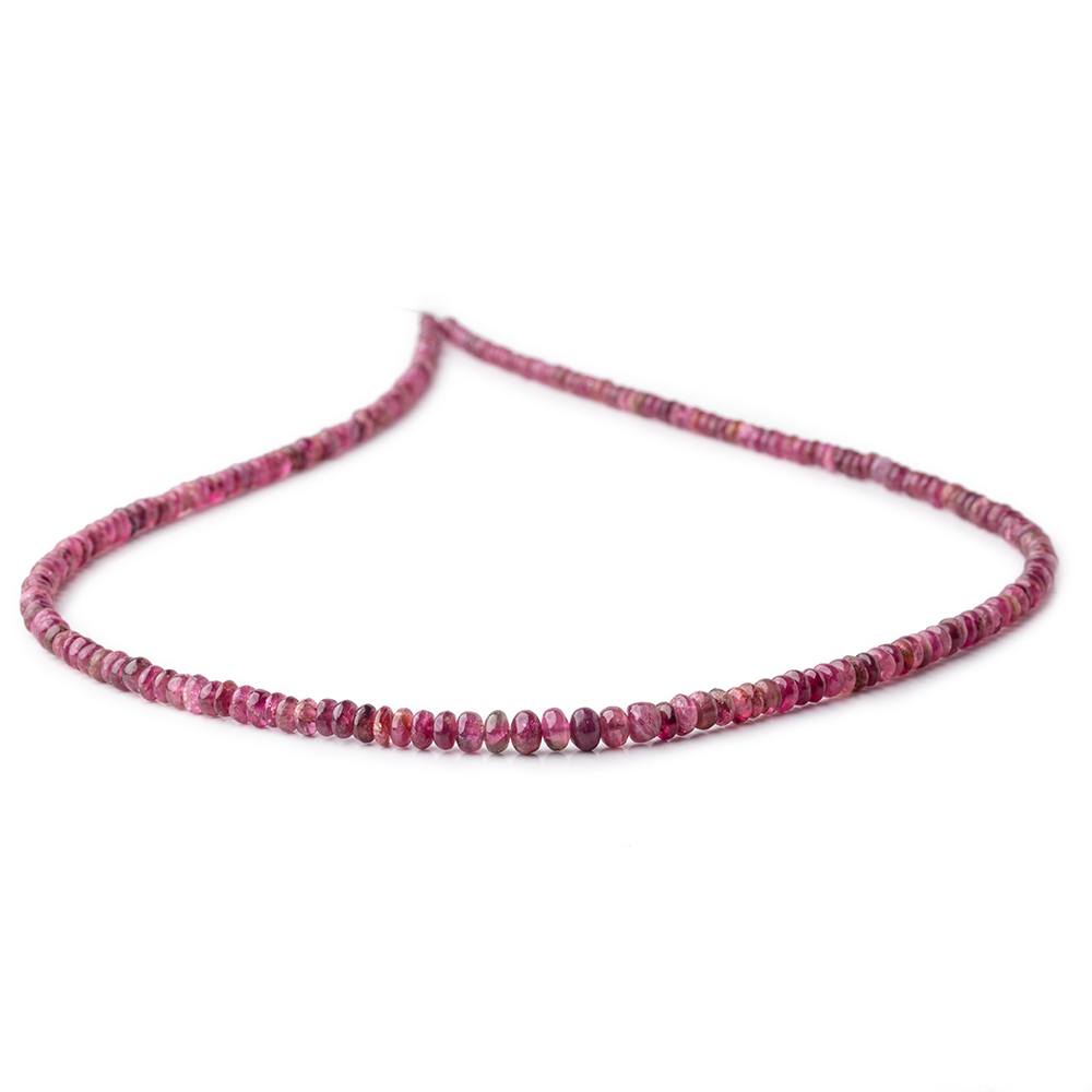 2.5-4mm Pink Tourmaline Plain Rondelles 18 inch 220 Beads