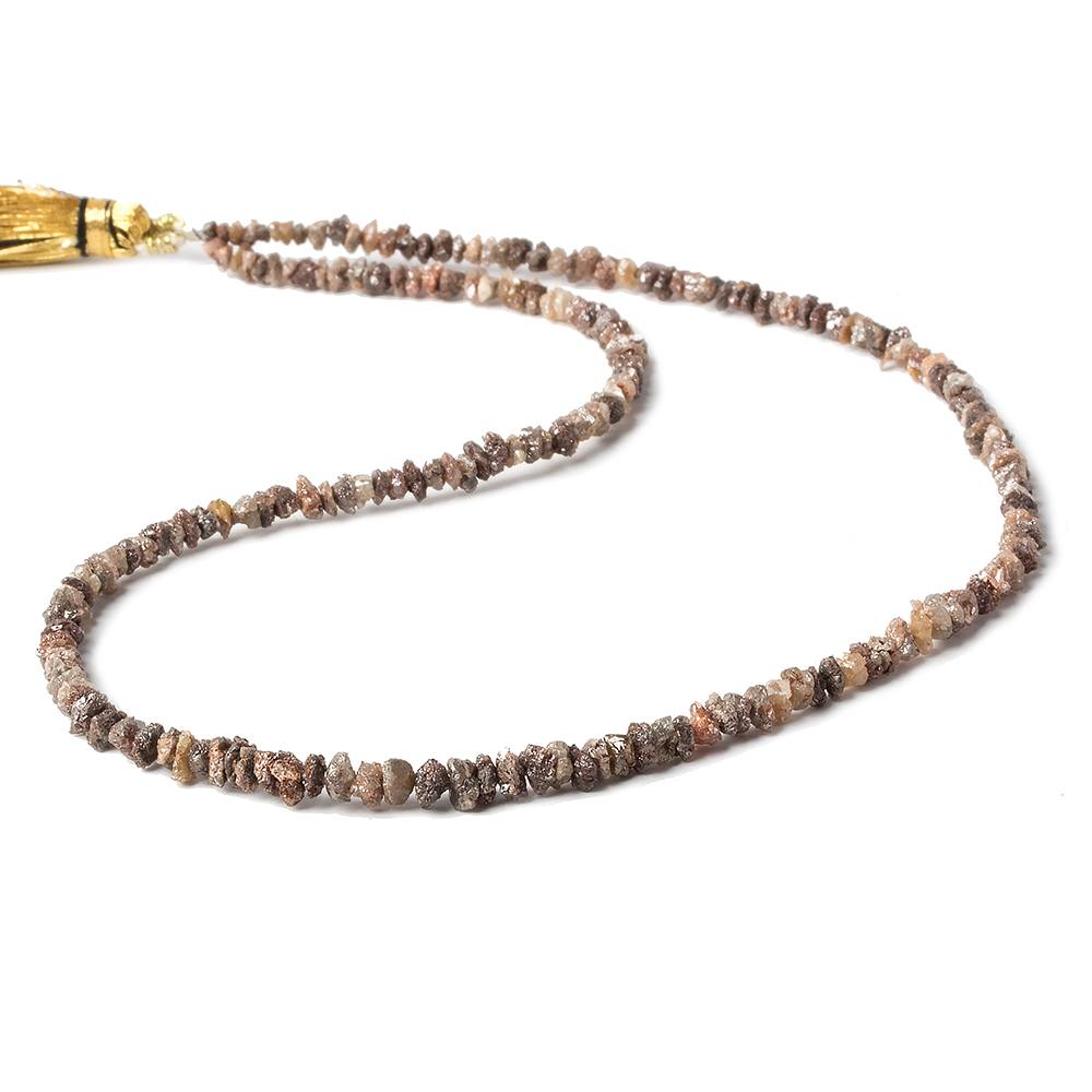 2.5-4mm Rose Chocolate Diamond crystal nugget beads 15 inch 225 pieces