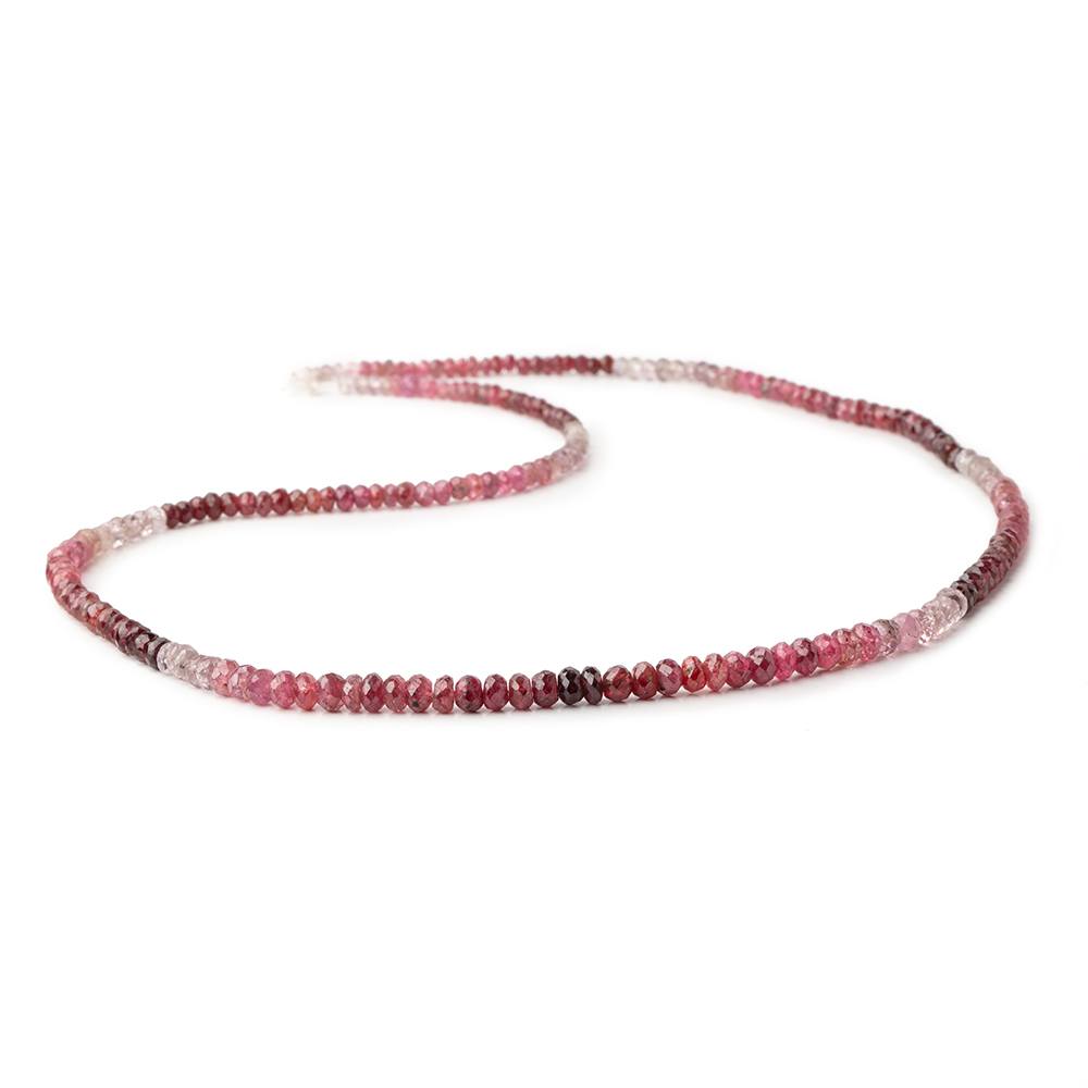 2.5-4mm Shaded Red Spinel Faceted Rondelle Beads 18 inch 215 pieces