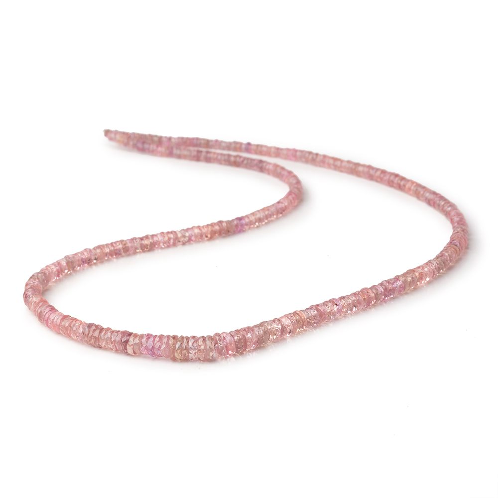 2.5-5mm Grapefruit Pink Sapphire Faceted Heishi Beads 17.5 inch 340 pieces AAA