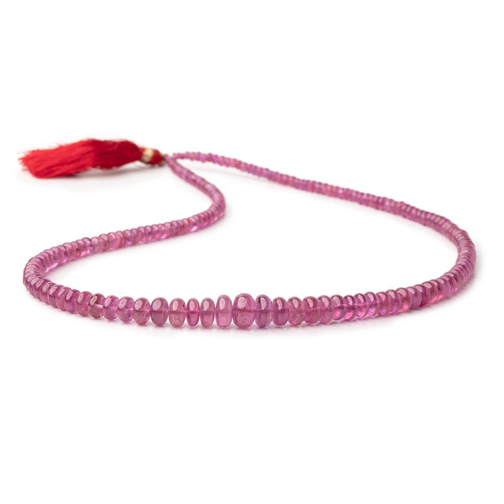 2.5-7mm Ruby Plain Rondelle Beads 16 inch 172 pieces