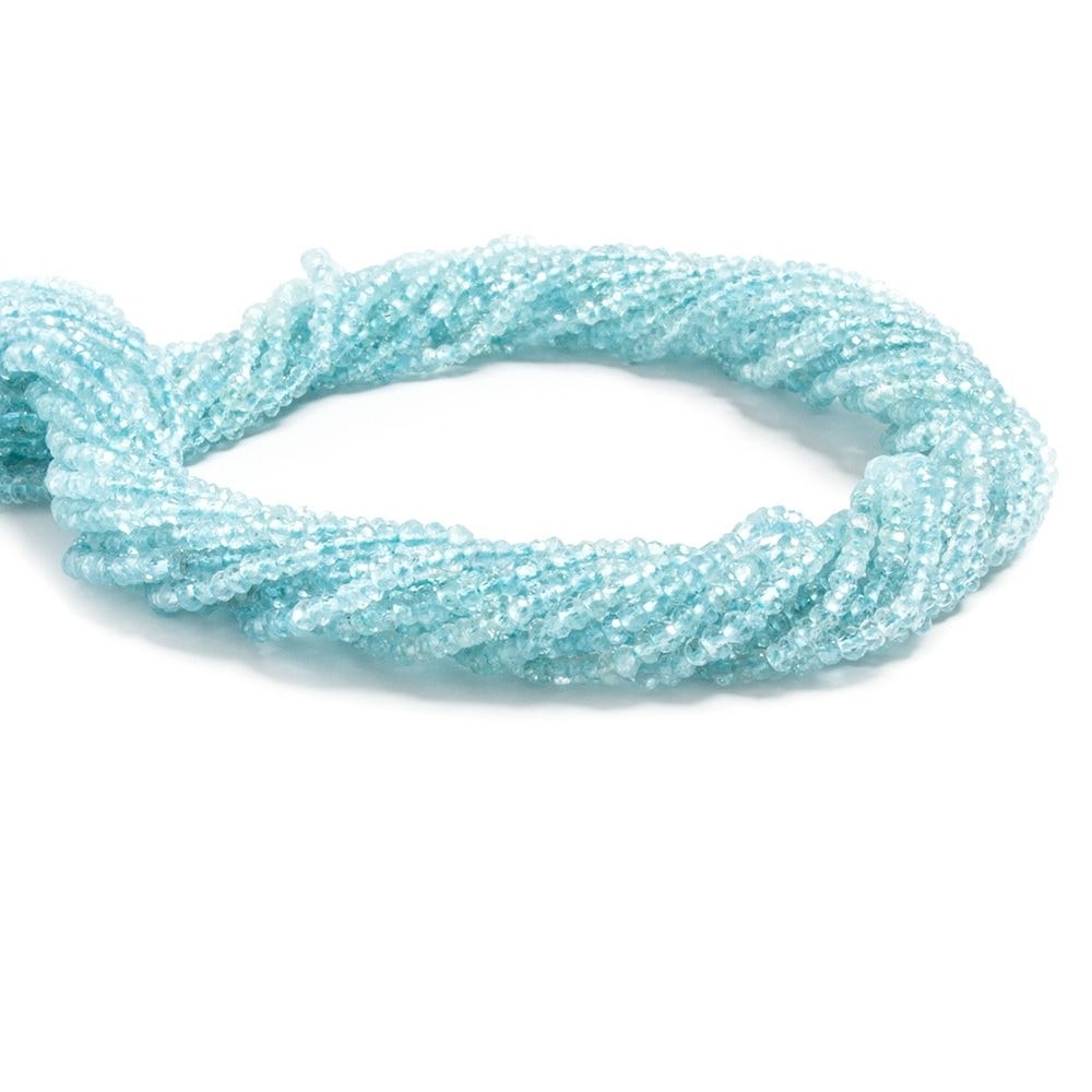 2.5mm Aquamarine faceted rondelle beads 13.5 inches 242 pieces