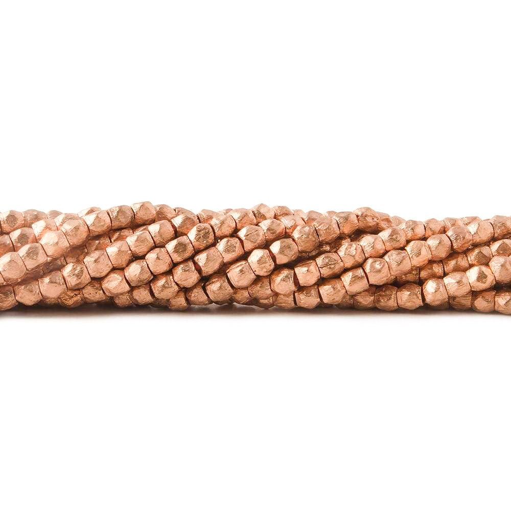 2.5mm Brushed Hand Cut Faceted Nugget Beads