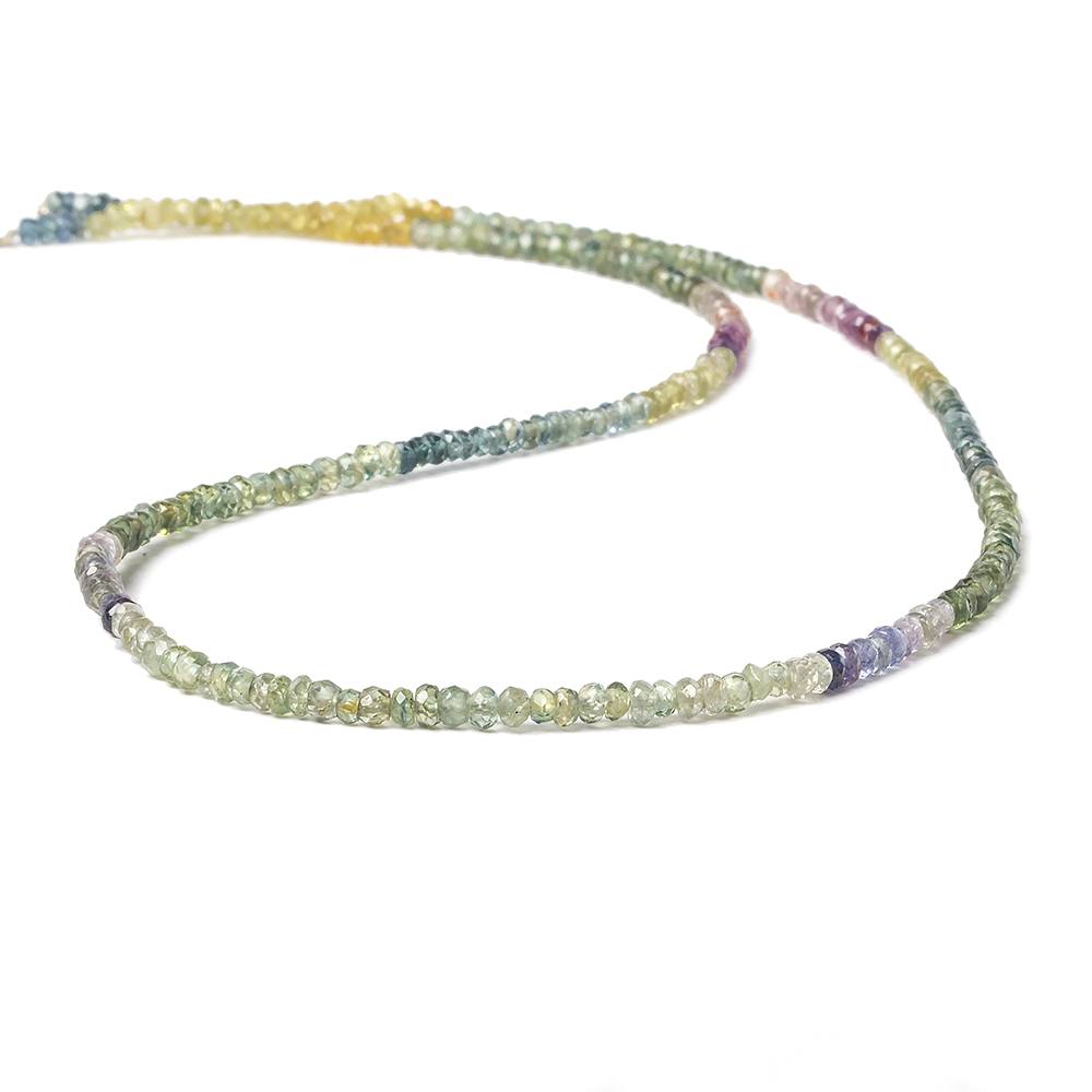 2.5mm Fancy Sapphire faceted rondelles 16 inch 258 beads AA Grade
