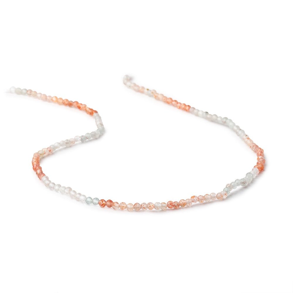 2.5mm Madagascar Sunstone Micro Faceted Round Beads 12 inch 132 pieces