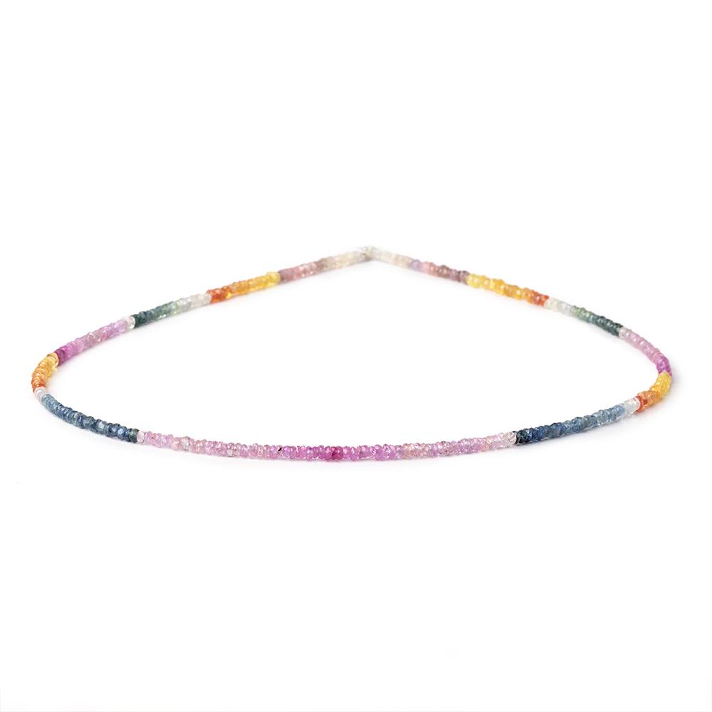 2.5mm Multi Color Sapphire Faceted Rondelle Beads 15.5 inch 300 pieces