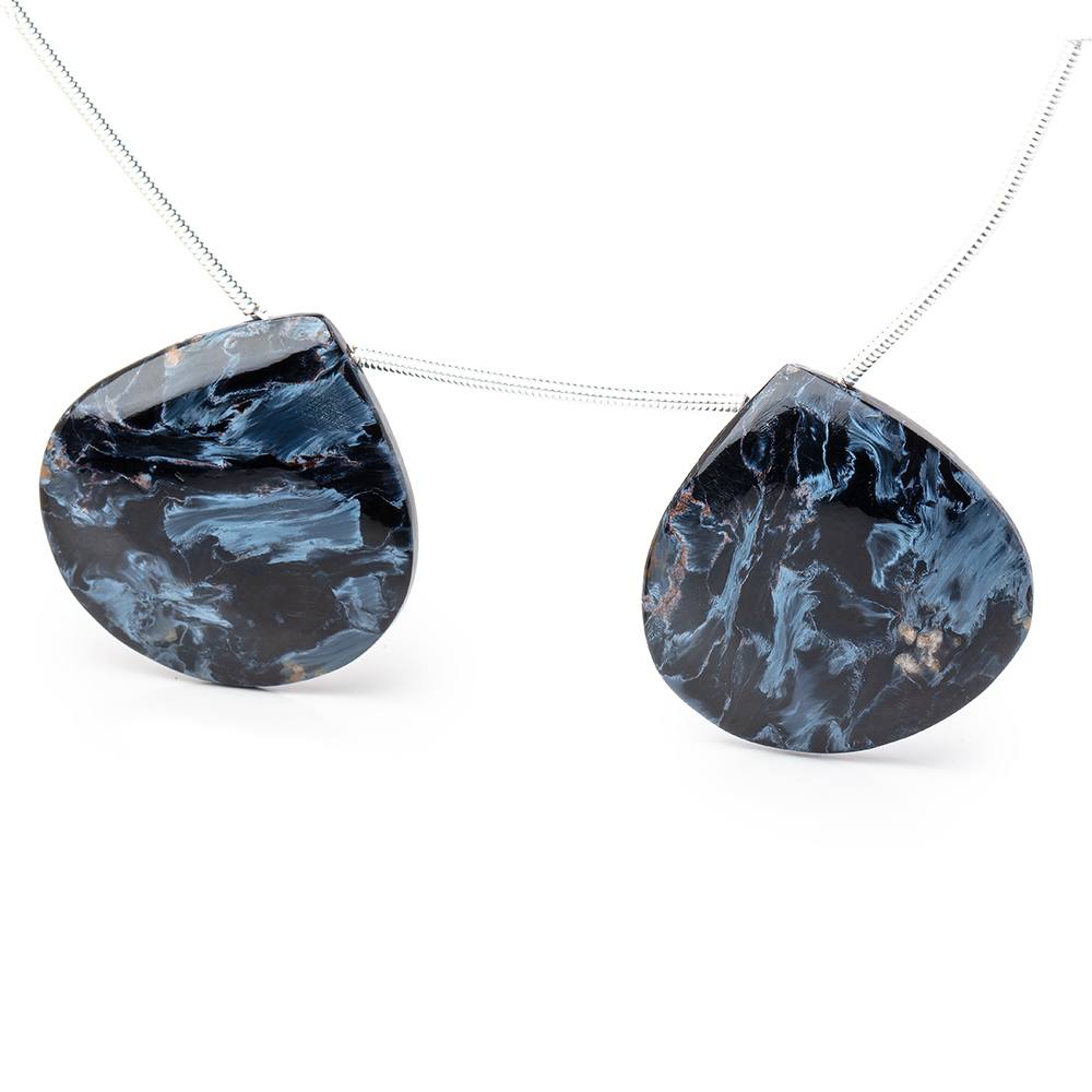 25mm Pietersite Plain Heart Focal Beads Set of 2