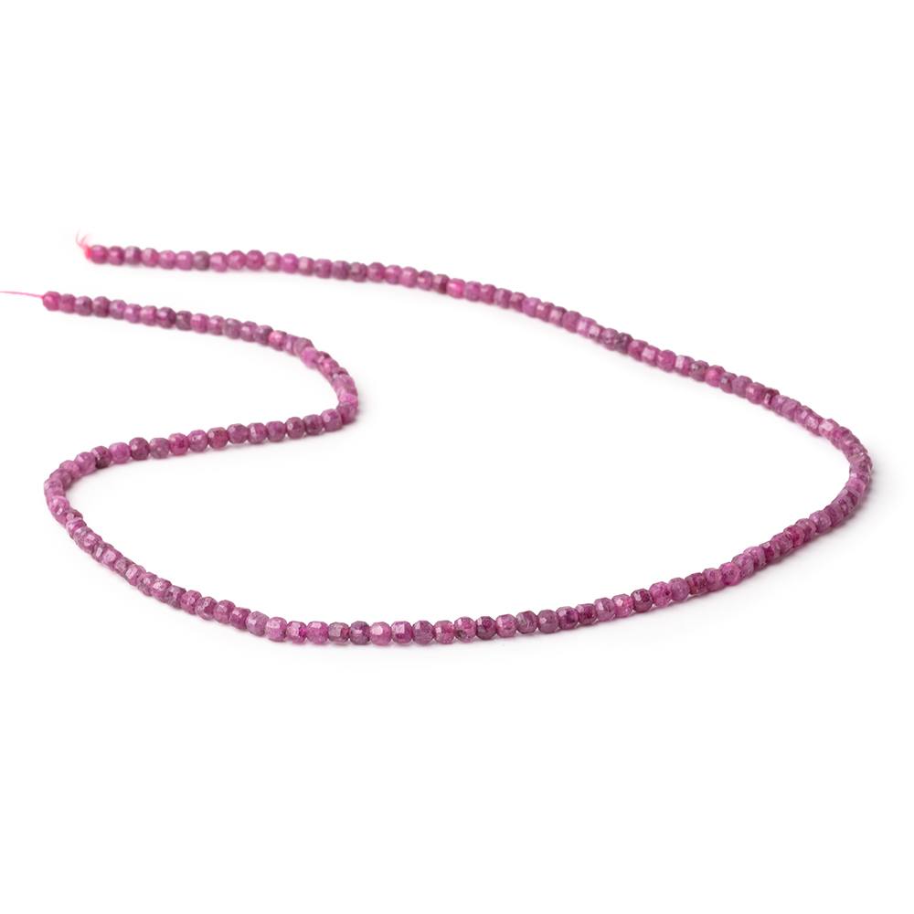 2.5mm Ruby Micro Faceted Cube Beads 15.25 inch 150 pieces