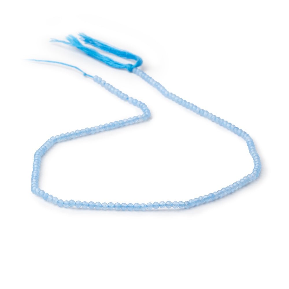 2.5mm Santorini Blue Chalcedony Micro Faceted Rondelles 12.5 inch 150 beads