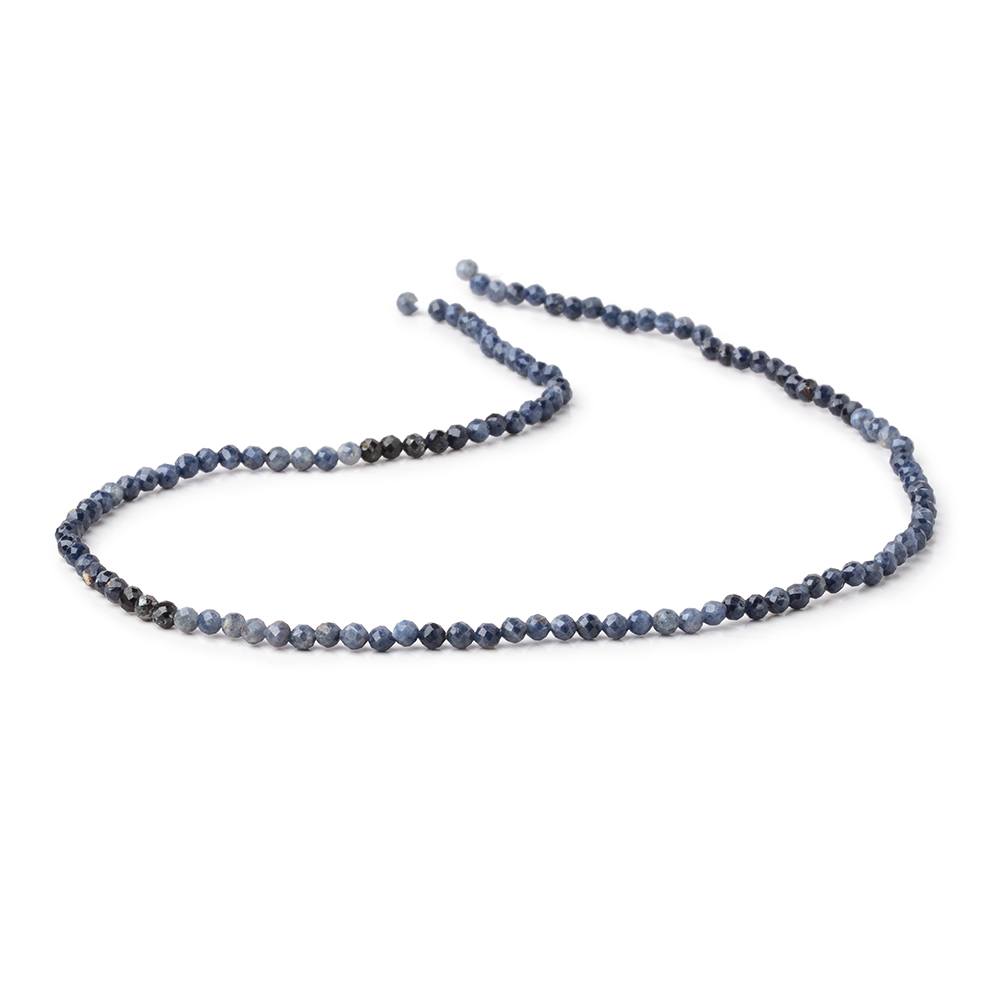 2.5mm Shaded Blue Sapphire Micro Faceted Round Beads 12.25 inch 164 pieces