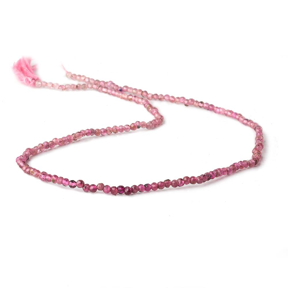 2.5mm Shaded Pink Tourmaline micro-faceted rounds 13 inch 175 beads
