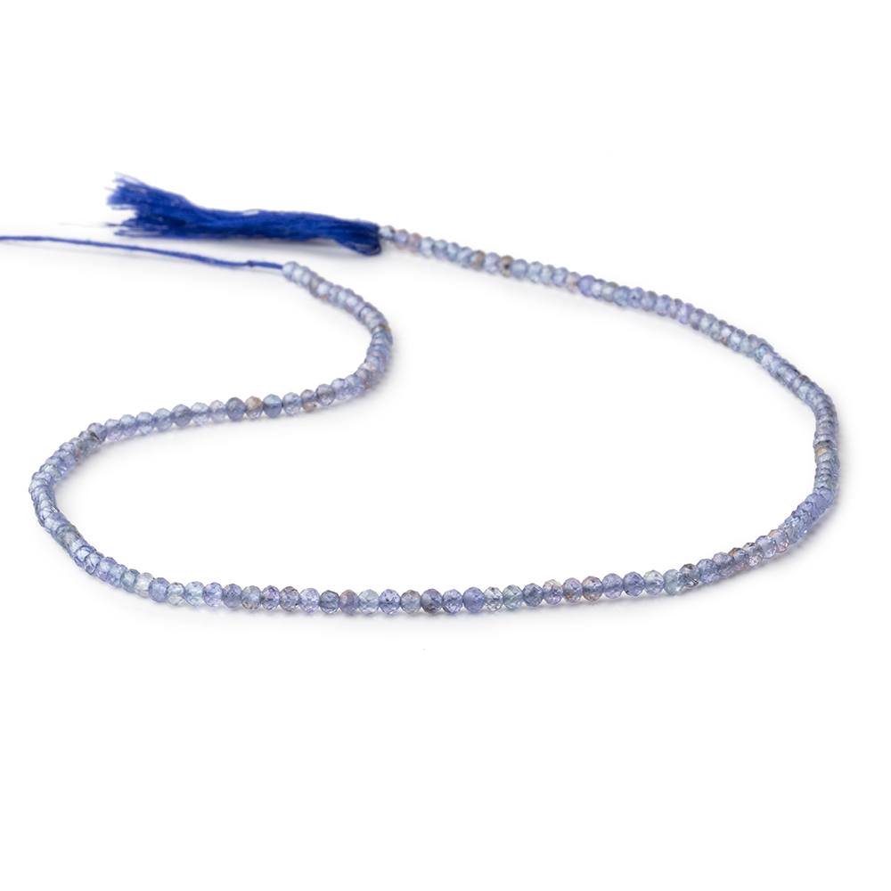2.5mm Tanzanite Micro Faceted Rondelle Beads 12.5 inch 151 pieces AA