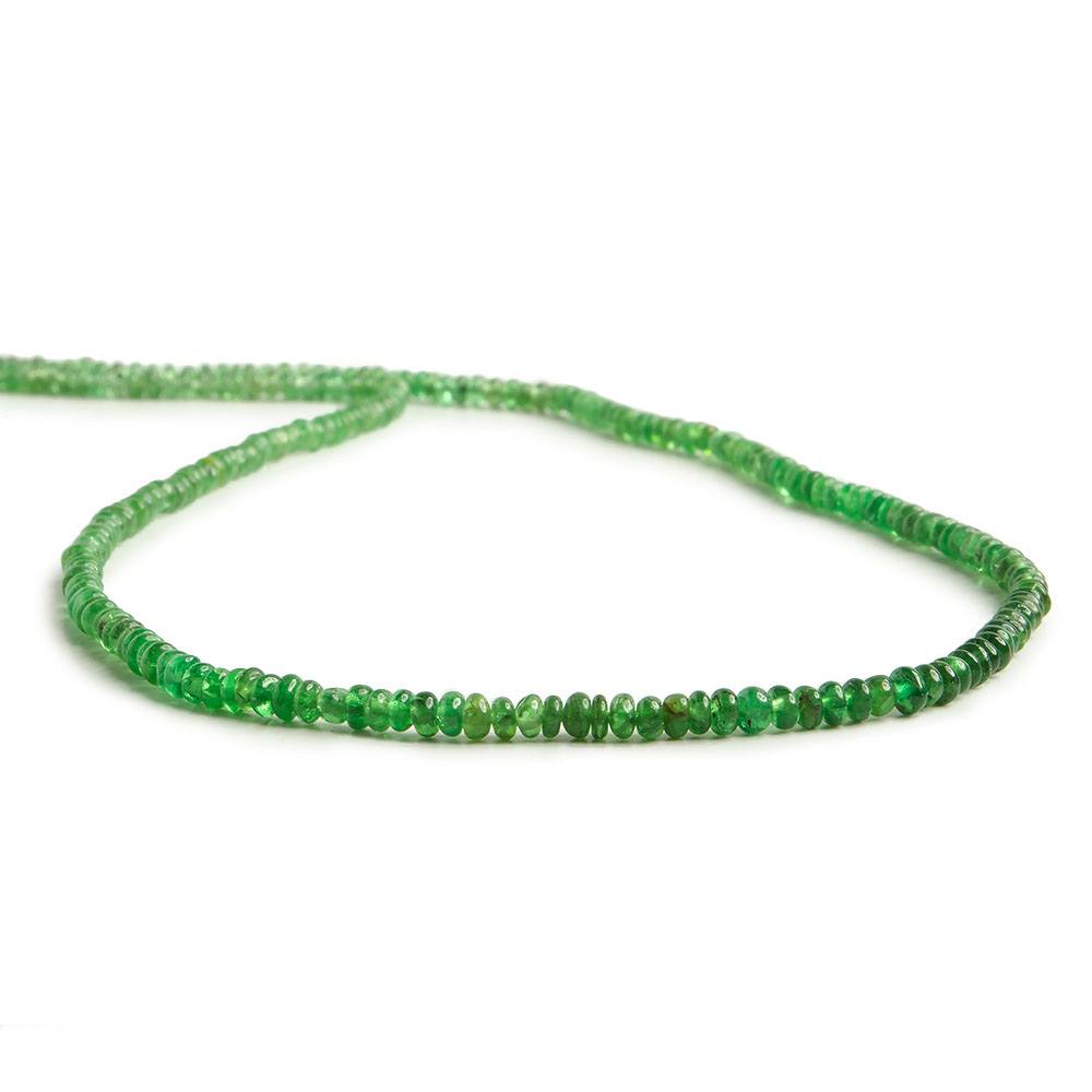 2.5mm Tsavorite Garnet Beads Plain Micro-Rondelles 18 inch 384 pieces