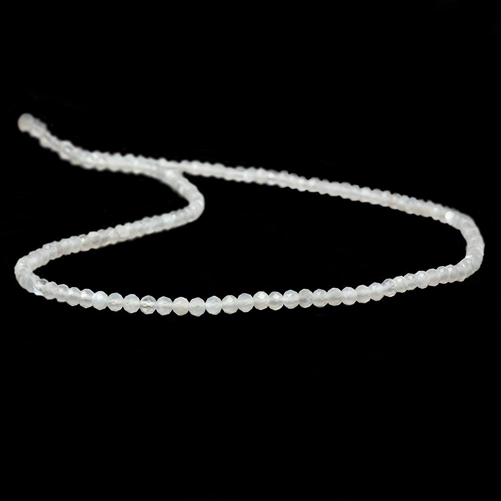 2.5mm White Moonstone Micro Faceted rondelles 13 inch 154 beads