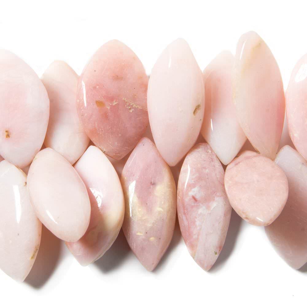 25x11-32x20mm Pink Peruvian Opal plain marquise Beads 9 inch 37 pieces