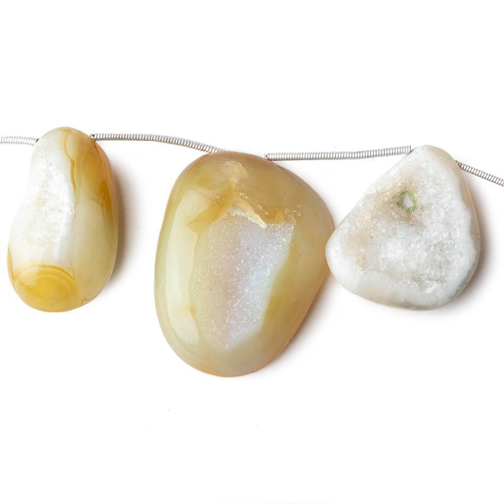 25x16-36x26mm Banana Yellow Agate Drusy Freeform Beads 5 pieces