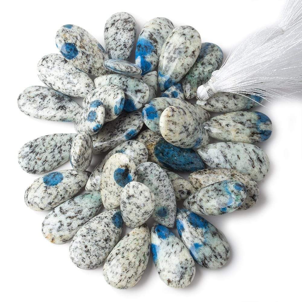 26x14-29x15mm K2 Azurite Granite "K2 Jasper" plain pear beads 8 inch 35 pieces