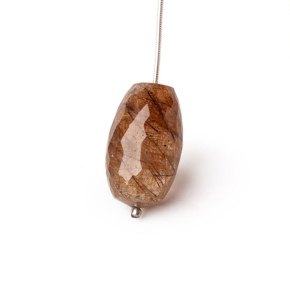 26x16mm Rutilated Quartz Faceted Nugget Focal Bead 1 piece