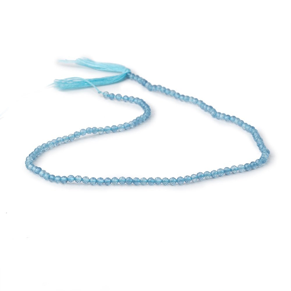 2.7mm Aquamarine Micro Faceted Round Beads 12.5 inch 118 pieces