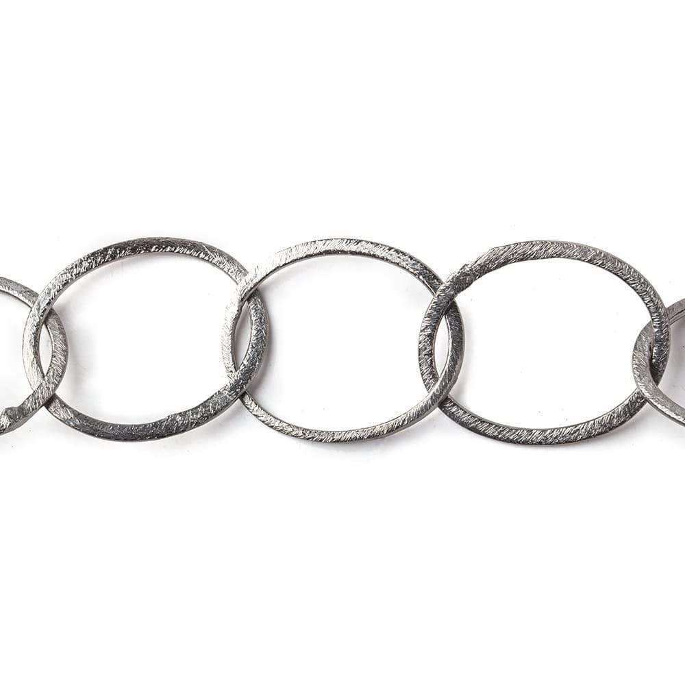 27x23mm Black Gold plated Brushed Oval Link Chain by the foot