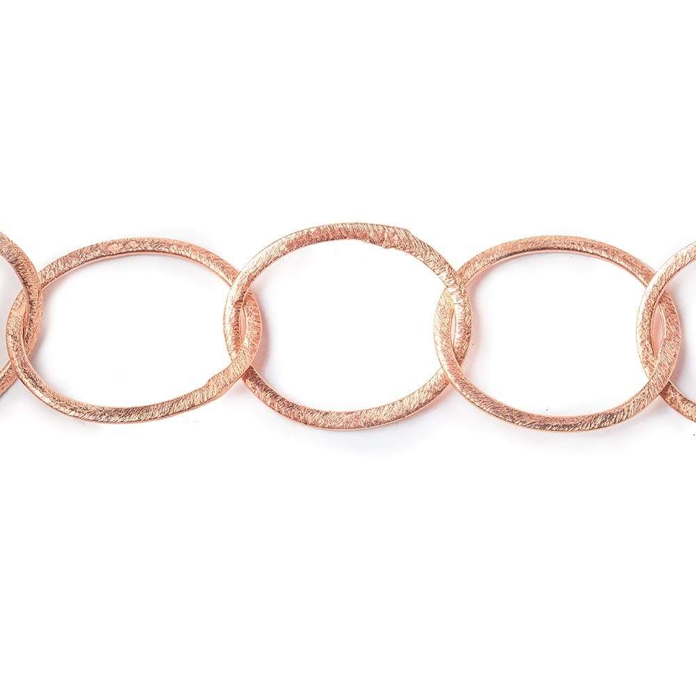 27x23mm Rose Gold plated Brushed Oval Link Chain