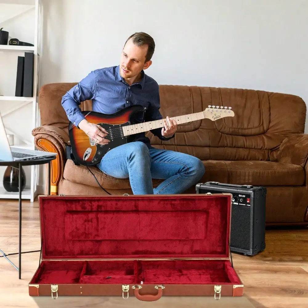Hard Shell Wooden Case for Electric Guitar Protection