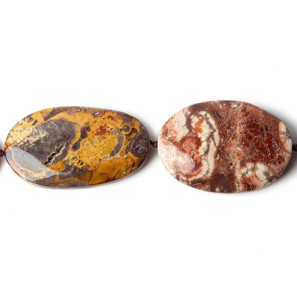 28x20-38x21mm Bird's Eye Agate Plain Oval Beads 15 inch 12 pieces