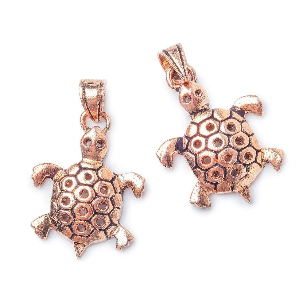 28x22mm Copper Finding Sea Turtle Set of 2